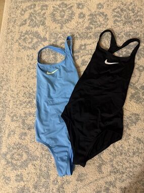 Nike Kid’s One-Piece Swimsuits - Black & Light Blue